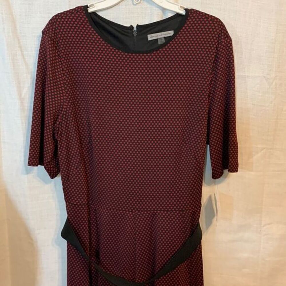 Danny and Nicole size 18 dress.  Brown with tiny red dots.  NWT